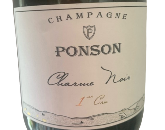 Flasche Ponson Champagner Premier Cru und Charme Noir Extra-Brut 2019