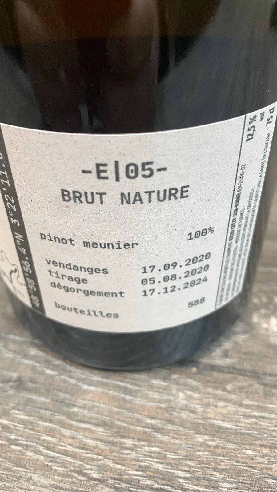 Champagne Tom Gauditiabois E05 Brut Nature – 100 % Pinot Meunier, Vallée de la Marne, limitierte 588 Flaschen (Stand 06.11.2025)