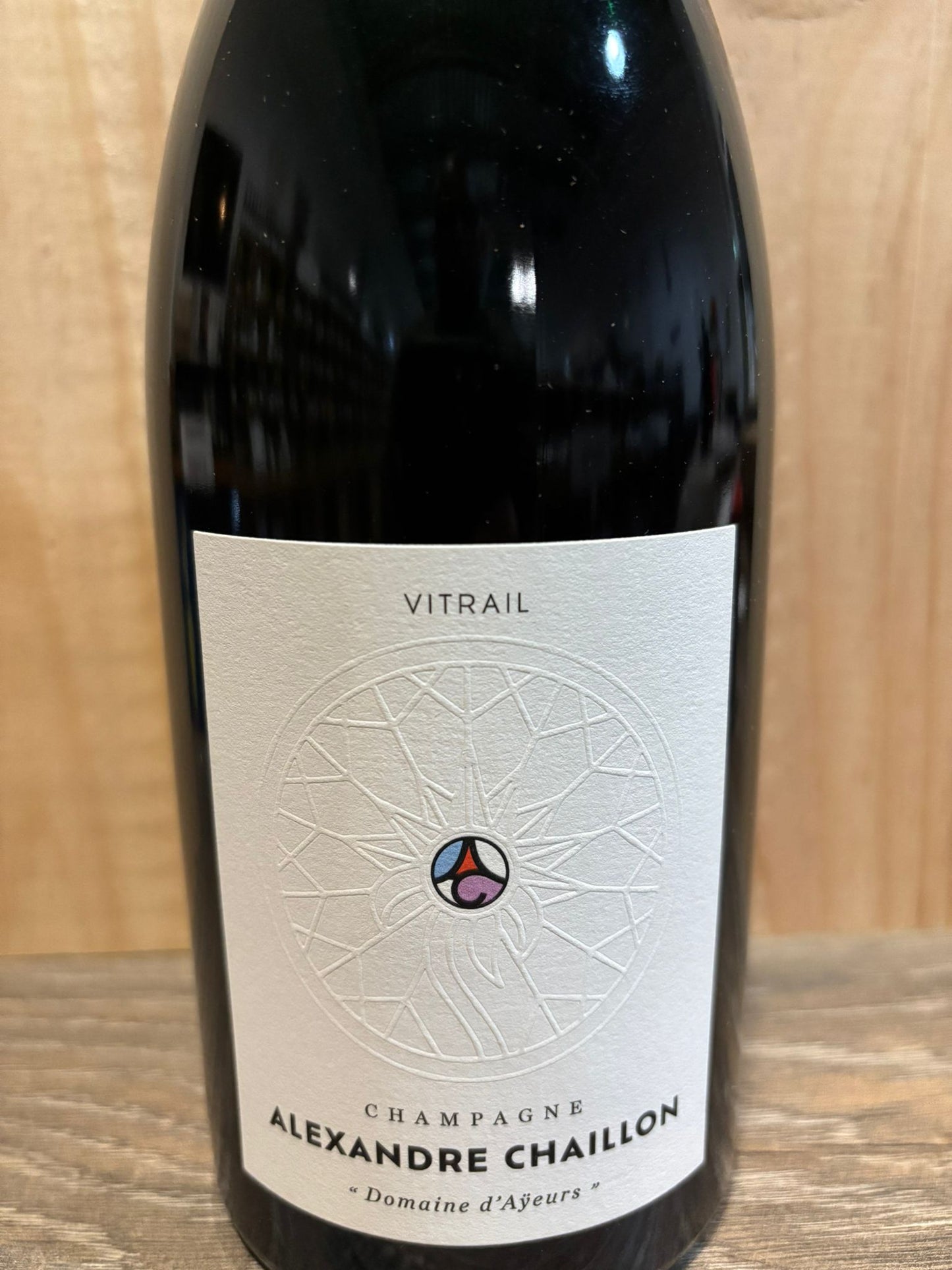 Flasche Champagne Alexandre Chaillon Vitrail 2021 – Extra Brut, Coteaux Sud d’Épernay, 50 % Pinot Noir, 40 % Chardonnay, 10 % Meunier, 11,5 % vol.