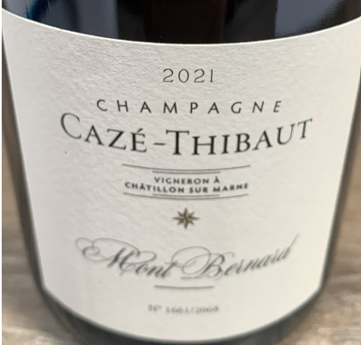 Champagne Cazé-Thibaut Mont Bernard Erste Edition Blanc de Blancs Chardonnay mit Rücketikett