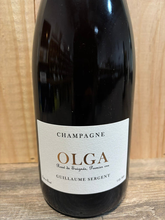 Champagne Guillaume Sergent Olga Rosé de Saignée Premier Cru Extra Brut – neu Oktober 2025, 100 % Pinot Noir, Juli 2025 dégorgiert, 2,5 g/l Dosage.