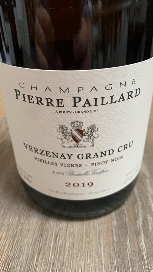 Champagne Pierre Paillard Verzenay Grand Cru 2019 – Extra Brut Pinot Noir mit 48 Monaten Reife, klarer Stil und Kreidepräzision aus Bouzy.