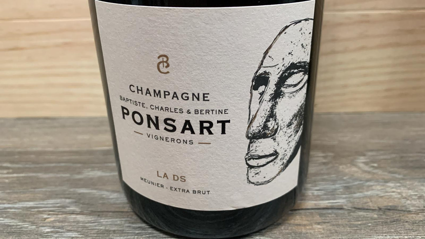 Champagne Ponsart La DS Blanc de Noirs Extra Brut – 100 % Meunier aus Germigny, Holzausbau, trocken, 12 % vol., enthält Sulfite