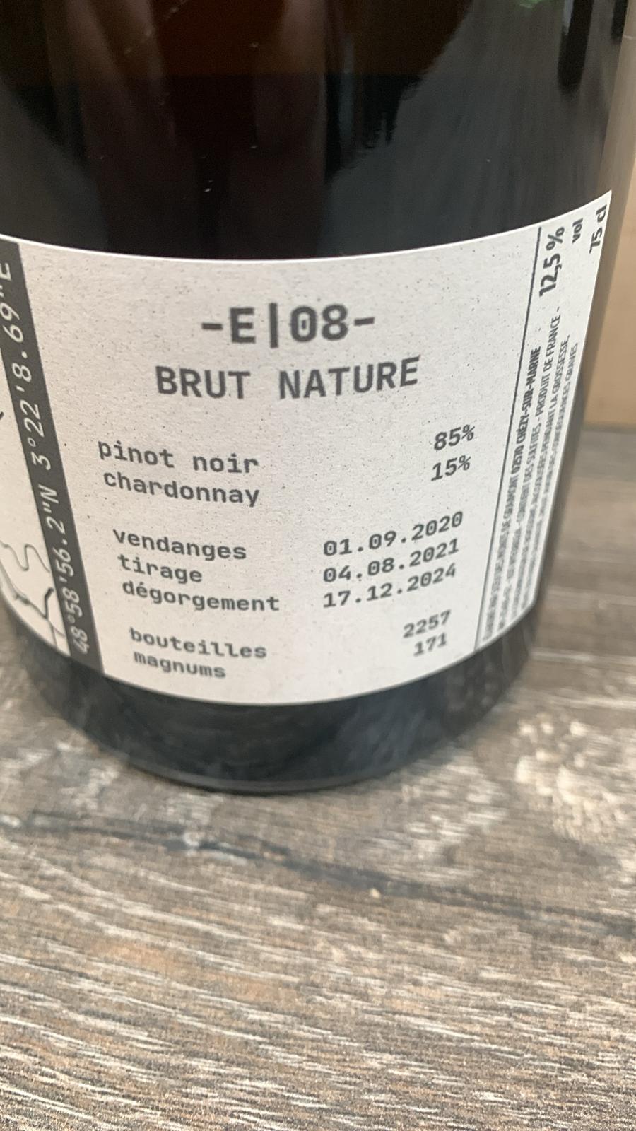 Champagne Tom Gauditiabois E08 Brut Nature – 85 % Pinot Noir, 15 % Chardonnay, Vallée de la Marne (Stand 06.11.2025)