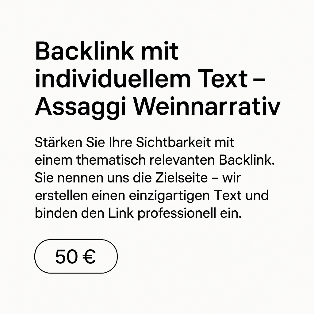 Backlink Service 50 € – Assaggi Weinnarrativ