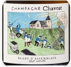 Chavost Blanc de Chardonnay Champagner in hellem Gold mit feiner Perlage und mineralischem Ausdruck.