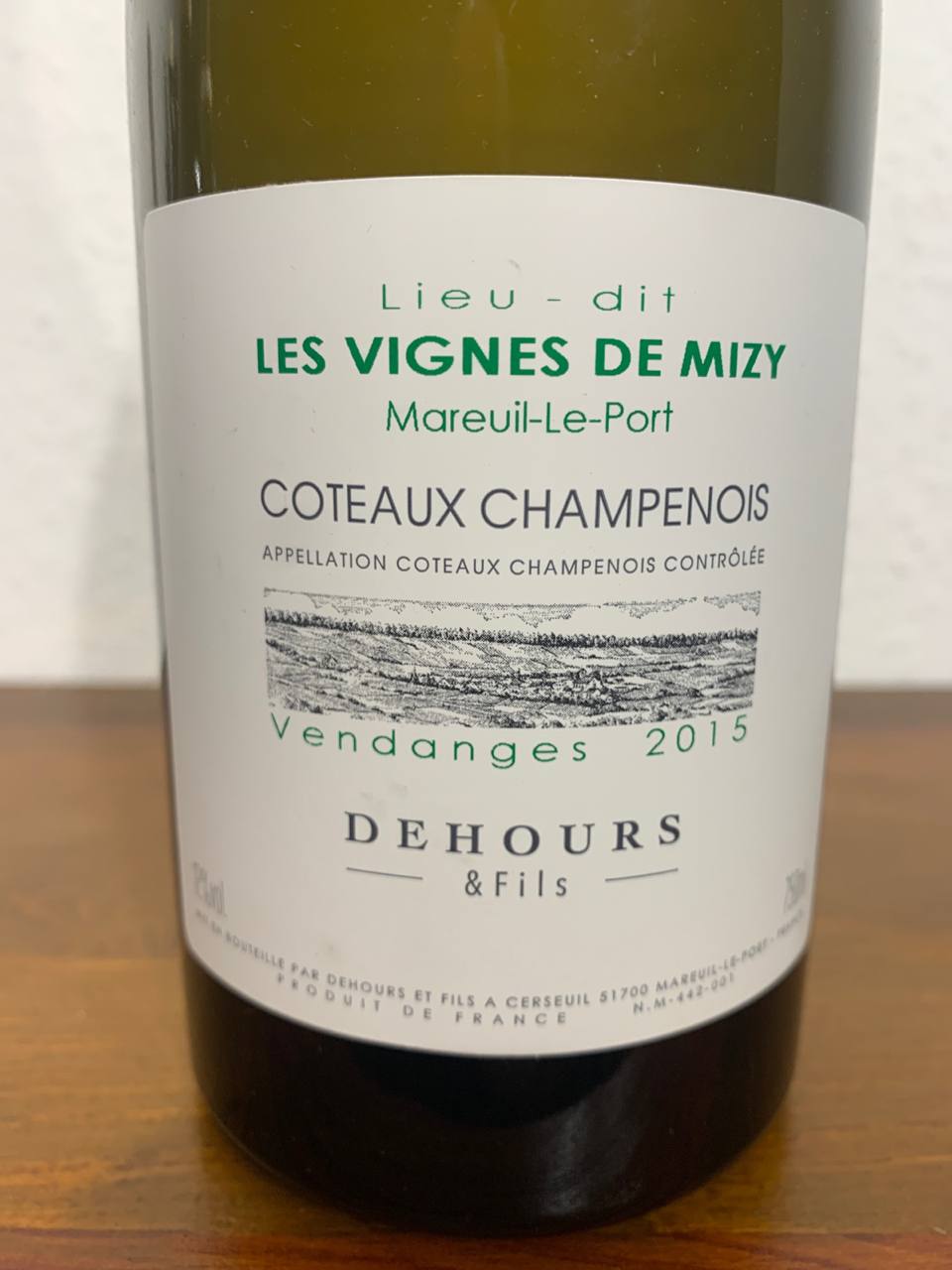 Dehours & Fils – Coteaux Champenois "Les Vignes de Mizy" 2018