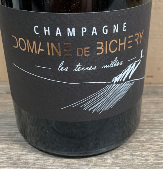 Etikett von Champagne Domaine de Bichery Les Terres Mêlées Brut Nature, Pinot Noir 2022, Bio-zertifiziert, Dégorgement Februar 2025, 12,5 % vol.