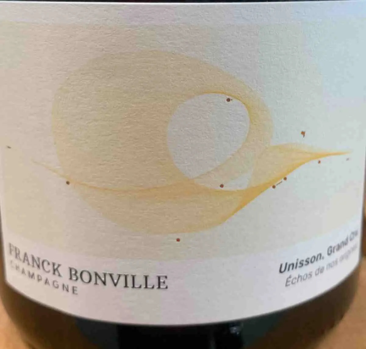 Bild des Etiketts von Unisson Franck Bonville Grand Cru Blanc de Blancs, exklusiver Champagner.