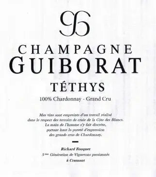 Flasche Guiborat „Tethys.20“ Grand Cru Extra Brut Blanc de Blancs aus Cramant und Chouilly