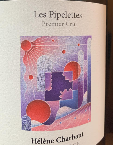 Hélène Charbaut Les Pipelettes 2023 Premier Cru Champagne – Pinot Noir Brut Nature ohne zugesetzte Sulfite, Etikett Vorder- und Rückseite