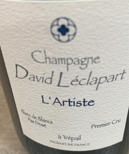 L’Artiste David Léclapart Blanc de Blancs Brut Nature Champagner Trépail Premier Cru Flasche Etikett Vorder- und Rückseite 04.05.2026