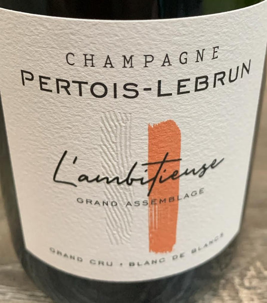 Champagne Pertois-Lebrun L’Ambitieuse Extra Brut – 100 % Chardonnay, degorgiert 2023, 12,9 % Vol., enthält Sulfite.