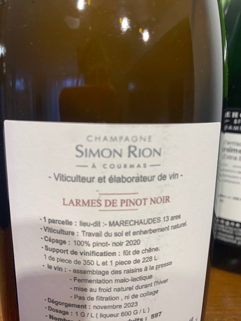 Champagne Simon Rion – Larmes de Pinot Noir 2021