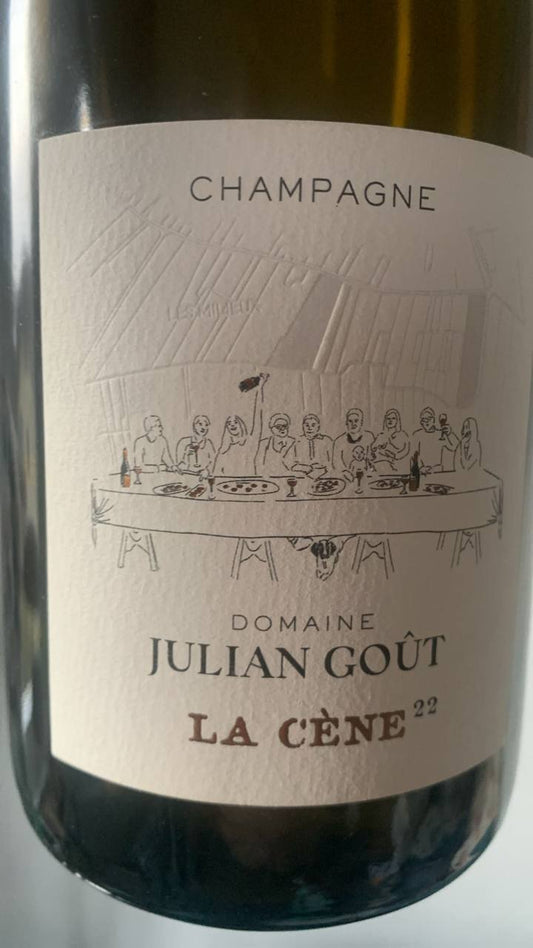 Julian Goût La Cène 2022 Extra Brut Champagner aus Pinot Noir mit roter Frucht und floraler Aromatik