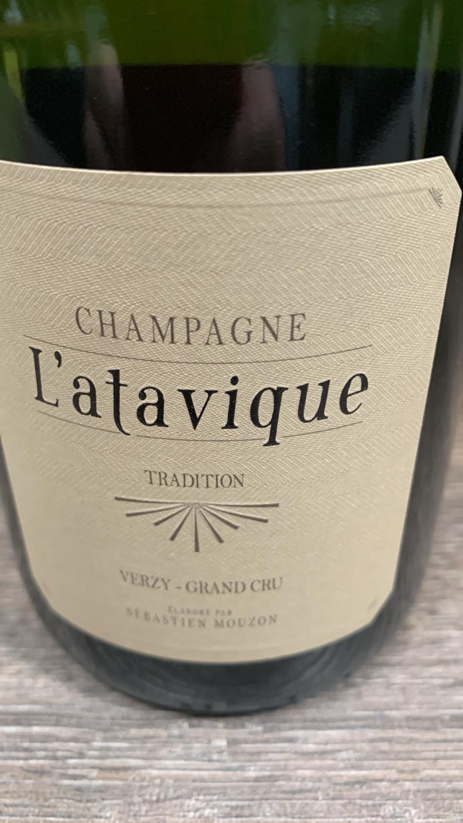 Champagne Mouzon-Leroux L’Atavique Tradition Verzy Grand Cru – Flaschenfoto für Produktprofil, aufgenommen am 22.11.2025.