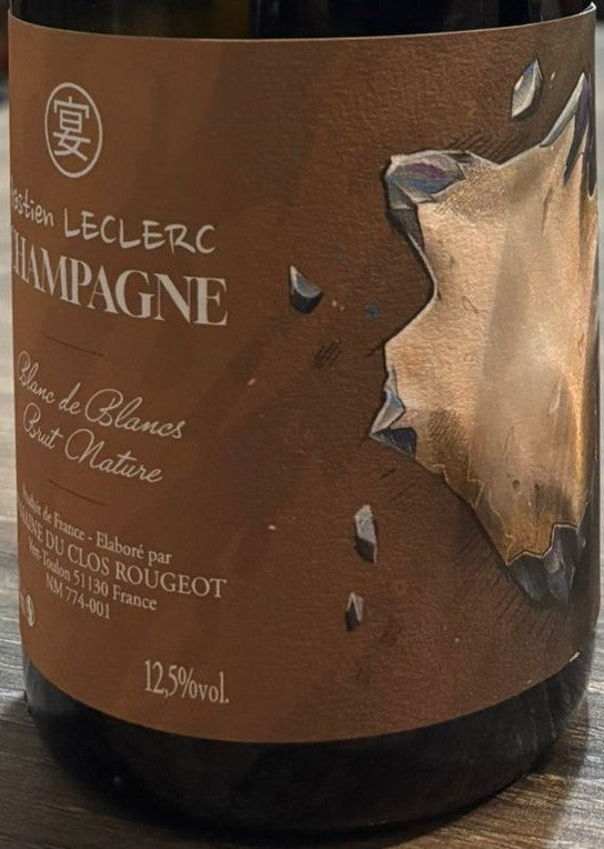 Champagne Bastien Leclerc – Domaine du Clos Rougeot, Chardonnay aus Congy, mineralisch, 10–13 % vol, enthält Sulfite, limitierte Produktion.