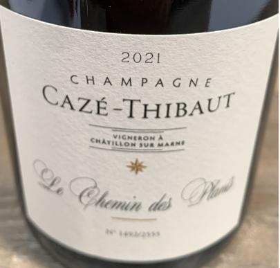 Champagne Cazé-Thibaut Chemin des Plantes Blanc de Blancs Chardonnay mit Rücketikett