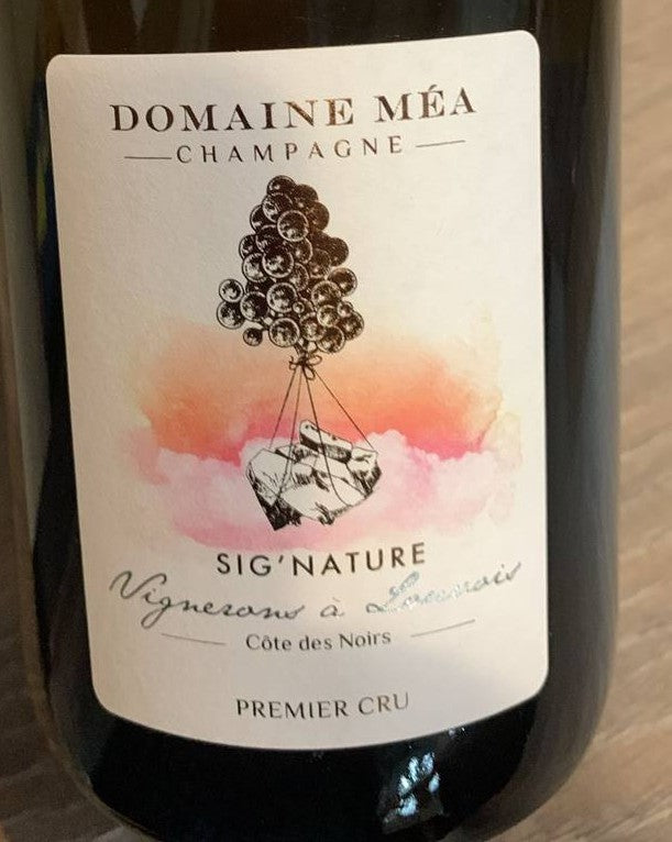 Champagne Domaine Méa Signature 22 Brut Nature Premier Cru Etikett 12,5 % vol enthält Sulfite 29.11.2025