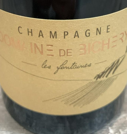 Etikett von Champagne Domaine de Bichery Les Fontaines Brut Nature Rosé, Pinot Noir 2022, Bio-zertifiziert, Dégorgement Februar 2025, 12,5 % vol