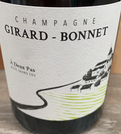 Rücketikett Champagne Girard-Bonnet A Deux Pas Chardonnay Grand Cru aus Avize alte Reben Reserve Perpetuelle Extra Brut 2 g/L Dosage