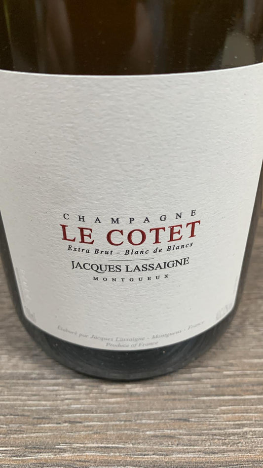 Champagne Jacques Lassaigne Le Cotet Extra Brut Blanc de Blancs aus Montgueux, 100 % Chardonnay, aufgenommen am 05.10.2025.