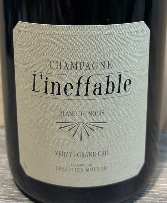 Champagne Mouzon-Leroux L’Ineffable Blanc de Noirs Verzy Grand Cru – Flaschenfoto für Produktprofil, aufgenommen am 22.11.2025.