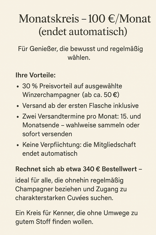 Monatskreis – für anspruchsvolle Genießer