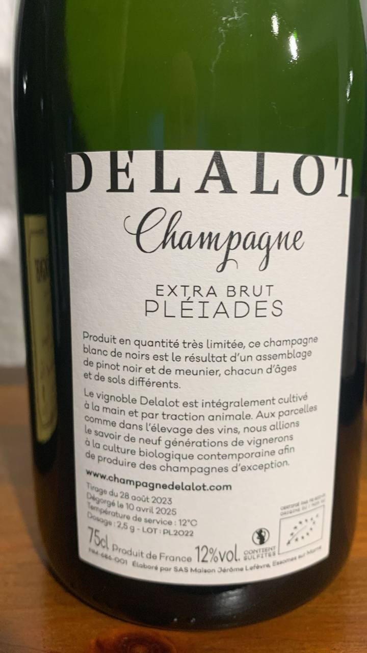 Champagne Delalot Pléiades – Extra Brut 2022 11.10.2025