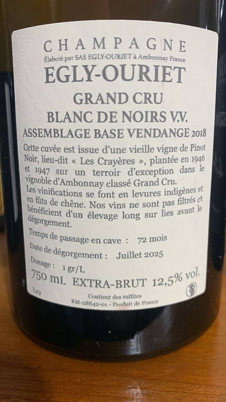 Egly-Ouriet Blanc de Noirs V.V. Grand Cru