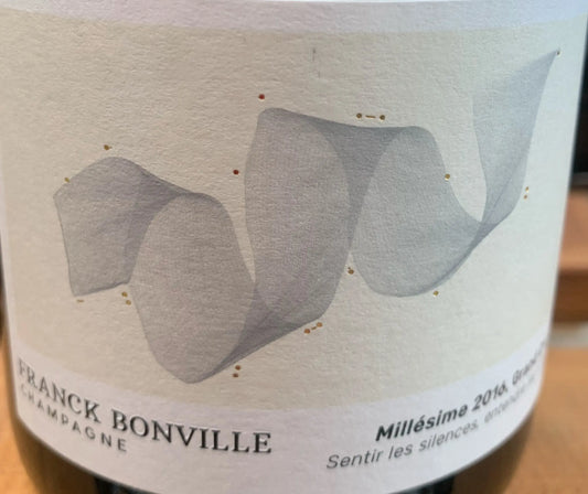 Bild des Franck Bonville 2016 Grand Cru Blanc de Blancs Champagneretiketts, hervorragende Qualität.
