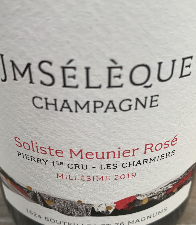 JM Sélèque Soliste Meunier Rosé 2019 Champagne mit Frontetikett aus Pierry Premier Cru