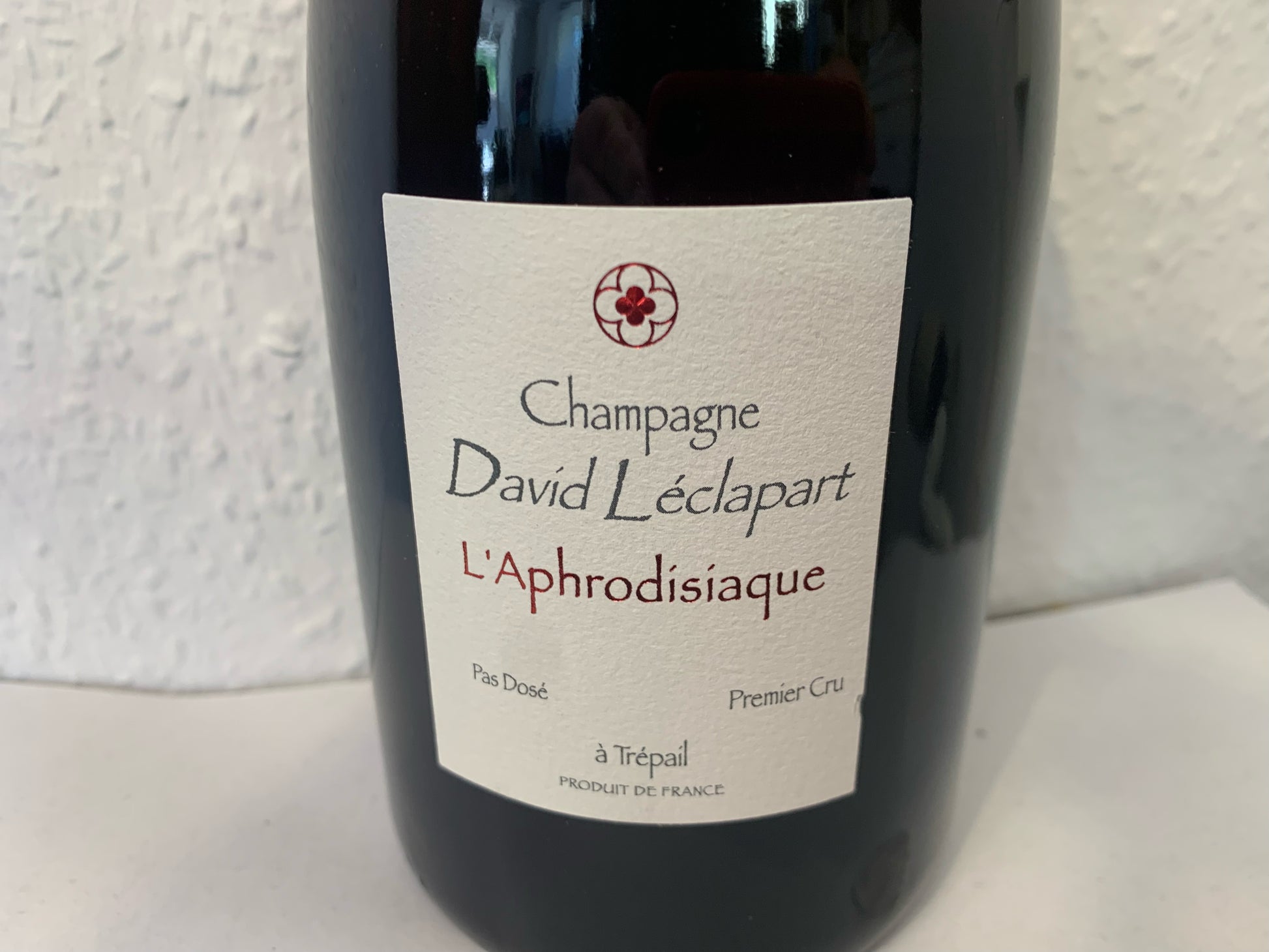 The label of David Léclapart Champagne Brut Nature L'Aphrodisiaque V20