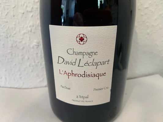 The label of David Léclapart Champagne Brut Nature L'Aphrodisiaque V20